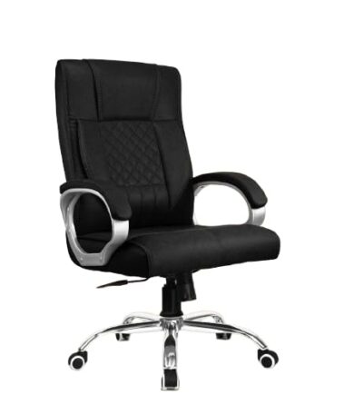 KRISHTHA Office Chair with Armrests and Lumbar Support, Adjustable Height, Swivel, Black