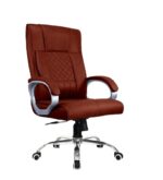 KRISHTHA Office Chair with Armrests and Lumbar Support, Adjustable Height, Swivel, Brown