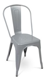 Metal Dining, Indoor Outdoor Chairs Patio Add a vibrant touch to your space with this orange mid-century modern dining chair, crafted from sturdy metal for lasting comfort and style—perfect for dining, office, or accent seating. - Grey