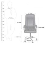KRISHTHA Director's Chair - High Back, Revolving, with Lumbar Support - Black