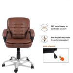 KRISHTHA Adjustable Lumbar Support Office Chair with Armrests - Brown