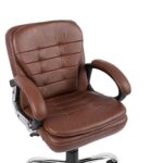 KRISHTHA Adjustable Lumbar Support Office Chair with Armrests - Brown