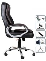 KRISHTHA Director's Chair - High Back, Revolving, with Lumbar Support - Black