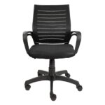Ergonomica Boom Mesh Mid Back Black Executive Revolving Office Chair with Nylon Base