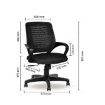 805 Medium Back Chair with Fixed Armrest High Cushioning - Mesh