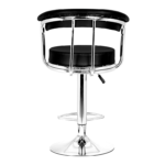 Adjustable Revolving Bar Stool with Armrest - Black