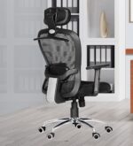 High Back Revolving Mesh Office Executive Ergonomic Chair with Adjustable Armrest & Headrest