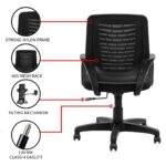 805 Medium Back Chair with Fixed Armrest High Cushioning - Mesh