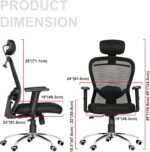 High Back Revolving Mesh Office Executive Ergonomic Chair with Adjustable Armrest & Headrest