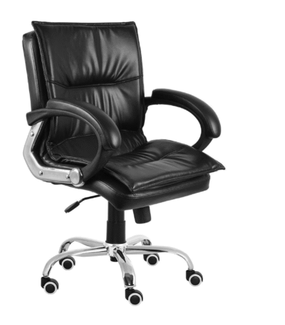 KRISHTHA Executive Leather Office Chair Ergonomic Mid Back, Black Ergonomic Executive Office Chair