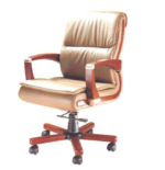 Boss high back leatherette office chair in brown with fixed arms, seat height adjustment, and a 1-year warranty. Perfect for executive and office use. MOQ 1.