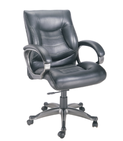 Krishtha medium back executive office chair with ergonomic design, chrome base, and smooth swivel function. Ideal for office use. Stylish and durable seating solution.