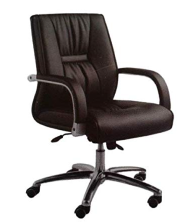 Krishtha ergonomic office chair with fabric seat, solid back, and adjustable height. Compact, lightweight, and ideal for home or office use. Easy to clean and move.
