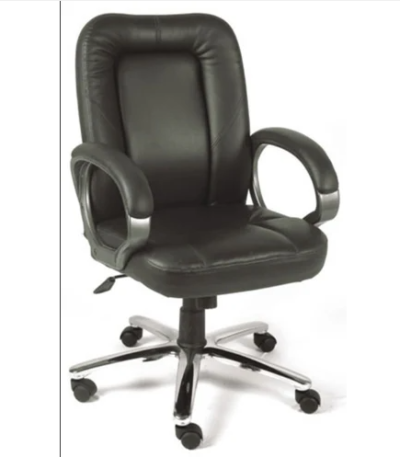 Meta Description: Experience all-day comfort with the Krishtha STC1039 brown leather office chair featuring fixed arms, 360° rotation, and a sturdy stainless steel base. Perfect for any office setup. Made in India.