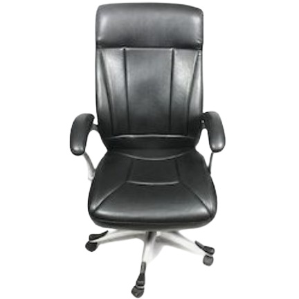 Krishtha Corporate Visitor Chair with PU Leather Krishtha STC1042 Premium Leather Office Chair – Black