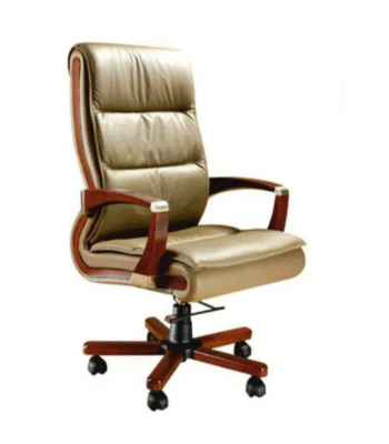 Boss High Back Leatherette Office Chair – Brown, Adjustable Height, Fixed Arms, 1-Year Warranty