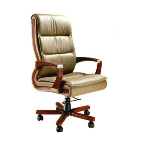 Boss High Back Leatherette Office Chair – Brown, Adjustable Height, Fixed Arms, 1-Year Warranty
