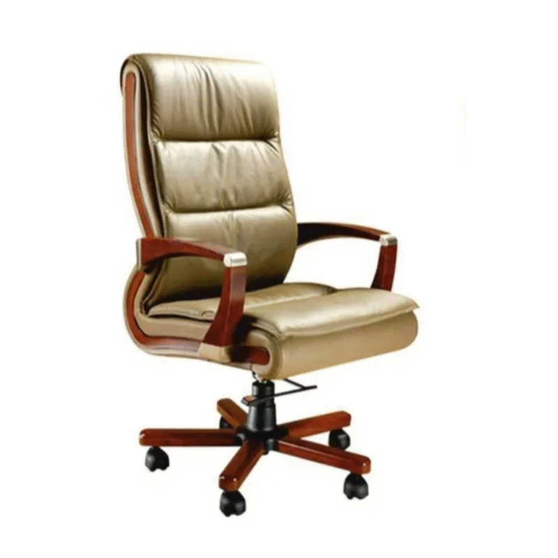 Boss High Back Leatherette Office Chair – Brown, Adjustable Height, Fixed Arms, 1-Year Warranty