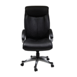 Krishtha Adjustable Home Desk Chair Krishtha Black Leather Swivel Office Chair with Adjustable Height – Solid Back