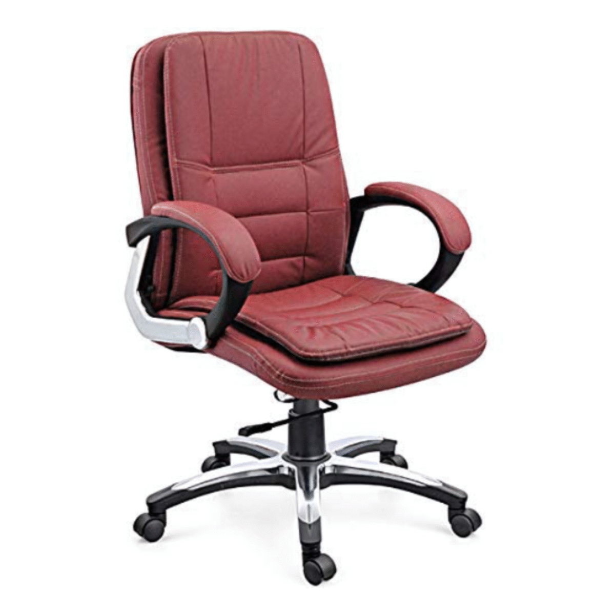 Krishtha Comfort Gallery High Back Revolving Director Office Chair Krishtha Pink Ergonomic Leatherite Office Chair – Solid Back Support, Modern Design