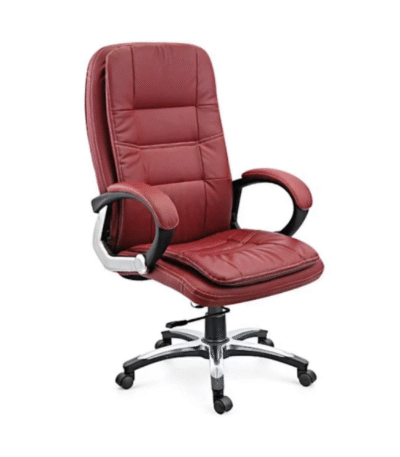 Krishtha Leatherette Executive High Back Chair Krishtha Ergonomic Pink Leatherite Office Chair with Solid Back Support