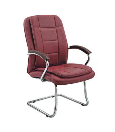 Krishtha Visitor Chair Krishtha Visitor Fixed Chair with Stainless Steel Frame & Bonded Leather Upholstery