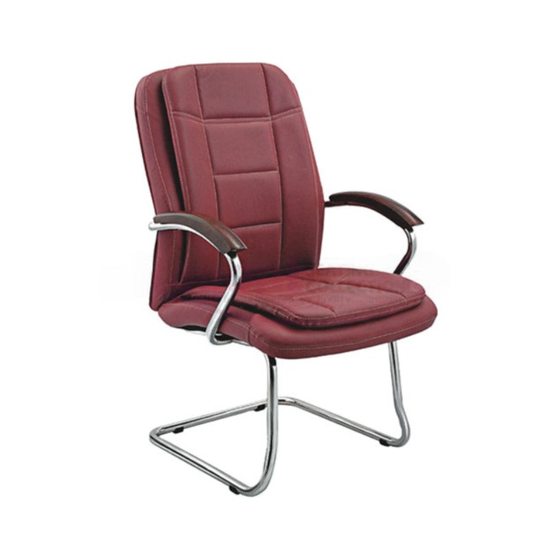 Krishtha Visitor Chair Krishtha Visitor Fixed Chair with Stainless Steel Frame & Bonded Leather Upholstery