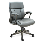Krishtha Corporate Visitor Chair Krishtha STC1043 Executive Leather Office Chair – Black