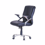 Krishtha Split Leather Office Arm Chair Krishtha STC1047 Ergonomic Tufted Leather Chair – Black