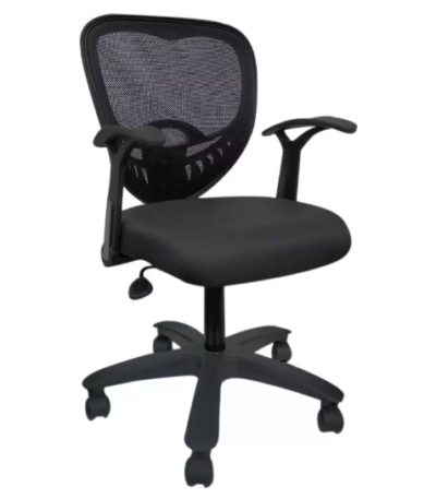 Krishtha Black Mesh Series Office ChairKrishtha STC1070 Mesh Office Chair – Orange & Black, Polyester Seat, Stainless Steel Base