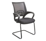 Krishtha Office Chair Executive Visitor ChairKrishtha Solid Back Office Chair Set of 2 – PVC Build with Armrest & Iron-Alloy Frame (Black, Standard Size)