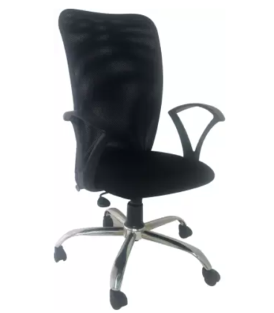 Krishtha Fabric Study Arm ChairKrishtha STC1083 Ergonomic Mesh Office Chair – Black, Rotatable with Armrests