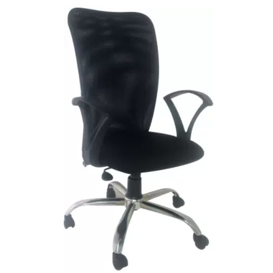 Krishtha Fabric Study Arm ChairKrishtha STC1083 Ergonomic Mesh Office Chair – Black, Rotatable with Armrests