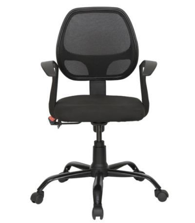 Krishtha Ergonomic Revolving Office ChairKrishtha Ergonomic Office Chair – Black, Polyethylene-Nylon-Iron Frame, Standard Size