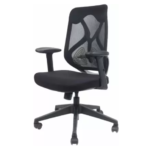 Krishtha Nylon Office Adjustable Arm ChairKrishtha STC1094 Mesh Office Chair – Black, Ergonomic Design, Polyester Seat, Stainless Steel Base