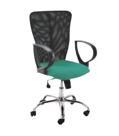 Krishtha Mesh chairKrishtha STC1096 Executive Office Chair – Black & Green, Genuine Leatherette, Synchro Tilt Mechanism