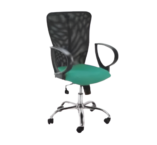 Krishtha Mesh chairKrishtha STC1096 Executive Office Chair – Black & Green, Genuine Leatherette, Synchro Tilt Mechanism