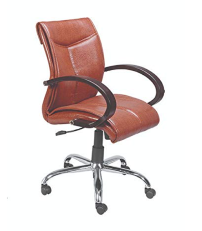 Krishtha Ergonomic Office Chair – Medium Size, Brown, Solid Back Design
