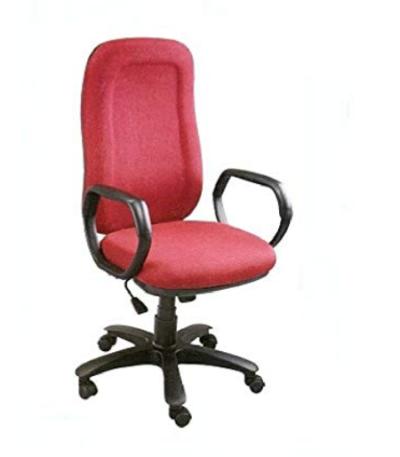 Krishtha Pink Leatherette Office Chair – Medium Size, Open Back, Solid Pattern, Easy-Clean Surface Product Description: