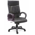 Krishtha STC-1100 High Back Office Chair – Red Leather, Rotatable, Stainless Steel Base