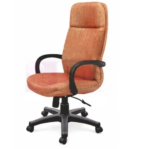 Krishtha Leather Executive Series Office ChairKrishtha STC-1103 Office Chair – Brown Fabric, Rotatable, with Armrests and 5 Wheels