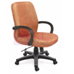 Krishtha STC-1104 Fabric Office Chair – Brown, Rotatable, with Armrests and 5 Wheels