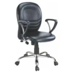 Krishtha Leatherette Mid Back Executive Revolving Office Chair – Black,