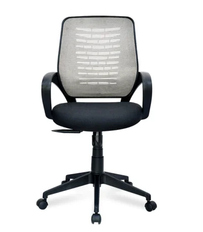 Nilkamal Otis Mid Back Ergonomic Mesh Office Chair in Black & Grey with Adjustable Height, Center Tilt Mechanism, Fixed Armrests, and BIFMA Certification – Ideal for Home and Office Use