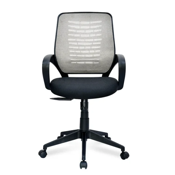 Nilkamal Otis Mid Back Ergonomic Mesh Office Chair in Black & Grey with Adjustable Height, Center Tilt Mechanism, Fixed Armrests, and BIFMA Certification – Ideal for Home and Office Use
