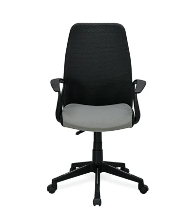 Nilkamal Solitaire Mid Back Ergonomic Office Chair in Grey/Black with Adjustable Height, Moulded Foam Cushioning, PVC Upholstered Back, and Nylon Star Base – Ideal for Home and Office Use
