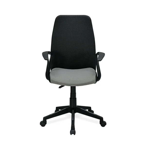 Nilkamal Solitaire Mid Back Ergonomic Office Chair in Grey/Black with Adjustable Height, Moulded Foam Cushioning, PVC Upholstered Back, and Nylon Star Base – Ideal for Home and Office Use