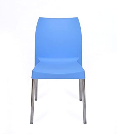 KRISHTHA Nilkamal Novella Chair – Strong & Durable with Stainless Steel Legs | Blue