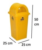 Nilkamal Plastic Dustbin with Dome Lid – 60 Litres (Yellow) | Durable & Hygienic Waste Bin for Home, Office & Outdoor Use