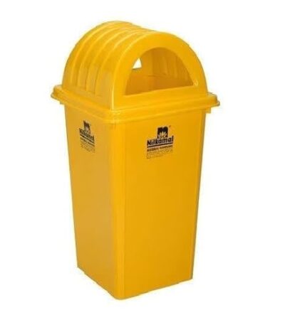 Nilkamal Plastic Dustbin with Dome Lid – 60 Litres (Yellow) | Durable & Hygienic Waste Bin for Home, Office & Outdoor Use